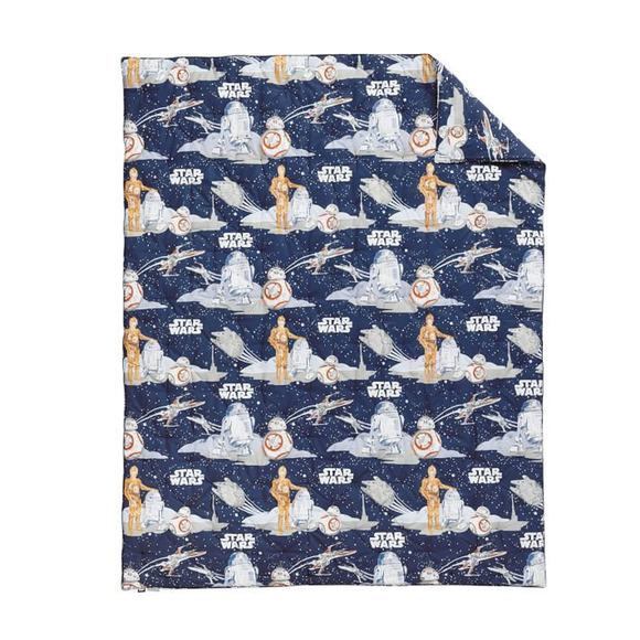 Pottery Barn Kids Star Wars Twin Comforter Millinium Falcon Bb8 C-3PO R2D2 - Picture 1 of 7